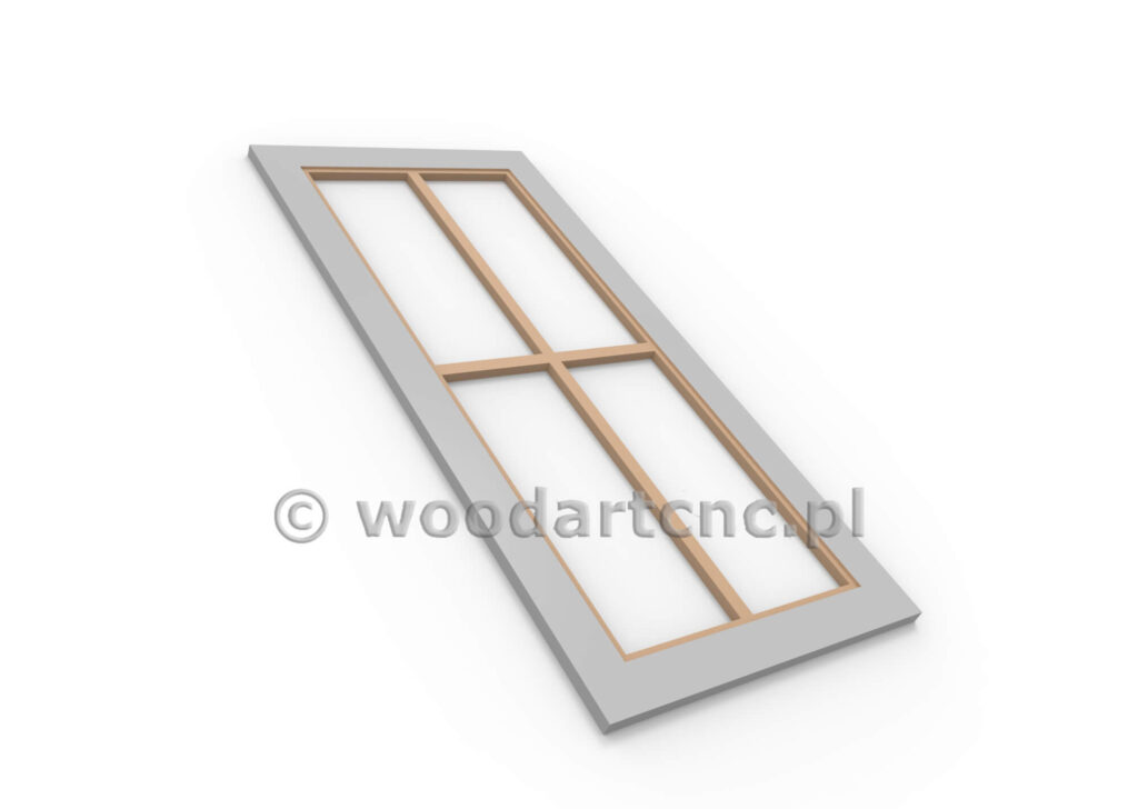 Front ze szprosami, które wracają do łask dekoratorów wnętrz, wykonane z MDF po frezowaniu przekazane do lakierni a tam malowane wybranym przez klienta kolorem. Wybór kolorów gwarantuje idealny dobór zadowalających i odpowiednich do wystroju i aranżacji wnętrza.