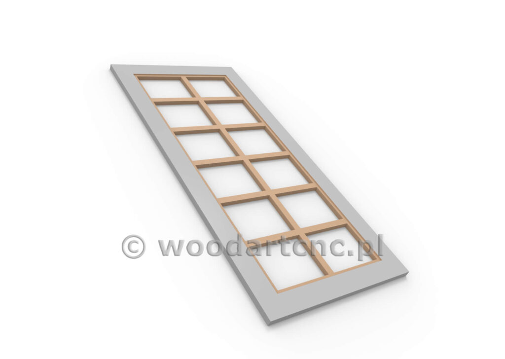 Front ze szprosami, które wracają do łask dekoratorów wnętrz, wykonane z MDF po frezowaniu przekazane do lakierni a tam malowane wybranym przez klienta kolorem. Wybór kolorów gwarantuje idealny dobór zadowalających i odpowiednich do wystroju i aranżacji wnętrza.